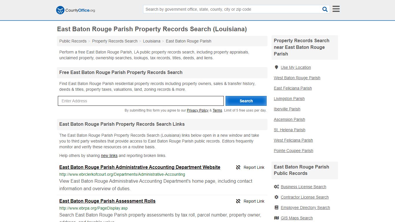 East Baton Rouge Parish Property Records Search (Louisiana) - County Office